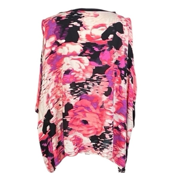 JUICY COUTURE oversized, abstract floral, cold shoulder blouse. Size Medium. EUC - Picture 6 of 9